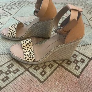 Dolce Vita Tan and Animal Print Wedges
